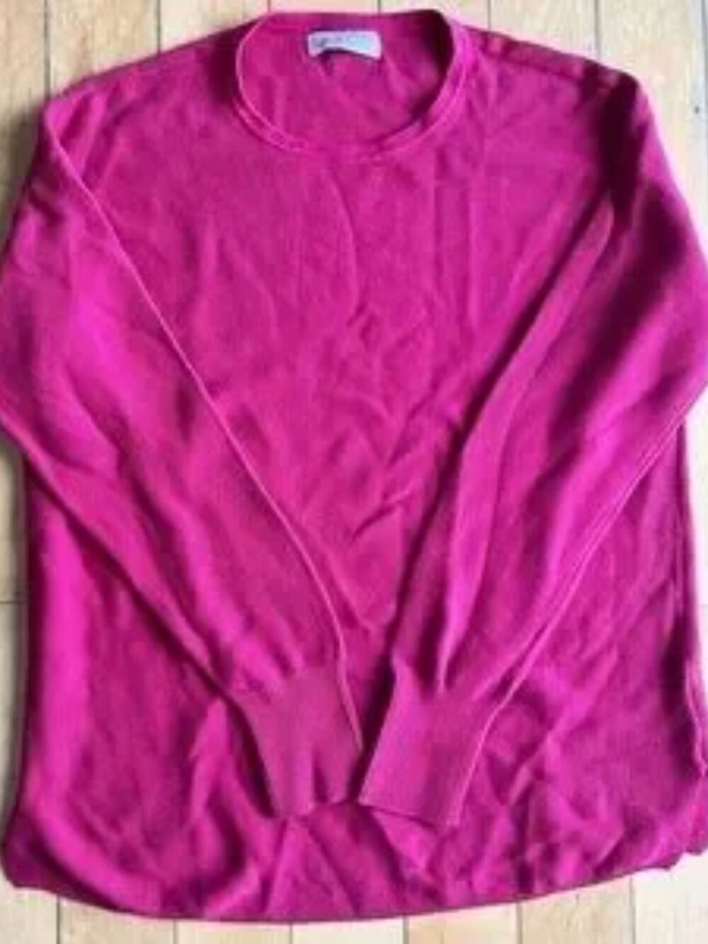 KERSH Pink Fuchsia Cotton Blend Knit Long Sleeve Sweater Size Medium